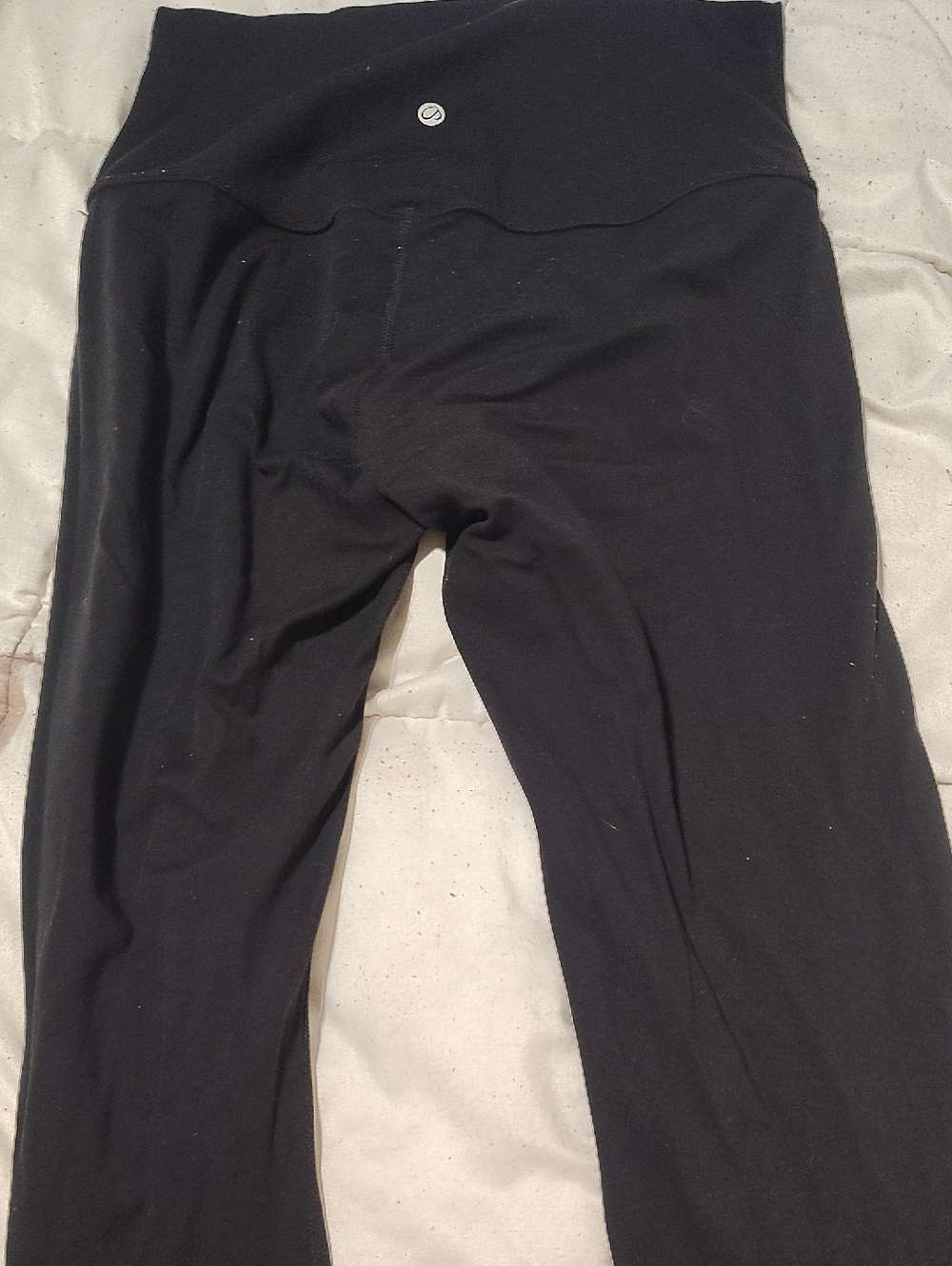 Black High-Waist Yoga Leggings with Small Logo